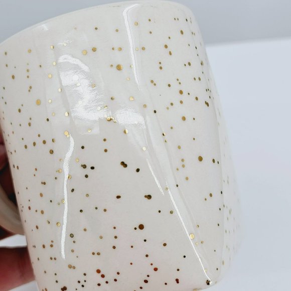 Anthropologie Mug Gold Glitter Gilded Shape Monogrammed C Coffee Tea Cocoa Cup - Picture 9 of 11